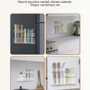 11.8'' Large Adjustable Height Acrylic Straw Holder for Cabinet Door with Ultra Sticky Double Sided Adhesive Tape, Reusable Tumbler Straw Dispenser for Kitchen Counter Cupboard -Transparent