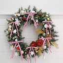 2 x 24 Pcs Pink Velvet Bows Ornaments for Christmas Tree, Vintage Rustic Elegant Velvet Christmas Bows Tree Decorations, Indoor Home Decor for Wreath Mantle Gift Wrap Holiday Decor, 3/8'' W, 5 * 7 inch