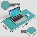 Double-Sided Leather PU Large Mouse pad, Computer Desk pad Non-Slip, Waterproof, Easy to Clean, Suitable for Office and Home Office Writing (Light Pink and Lake Blue, 31.515.7 Inches)