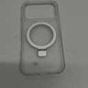 Magnetic Compatible with iPhone 17 Pro Case with Stand [Military Grade Drop Tested][Compatible with Magnet] Ring Translucent Slim Hard Back Soft Edge, Frost White