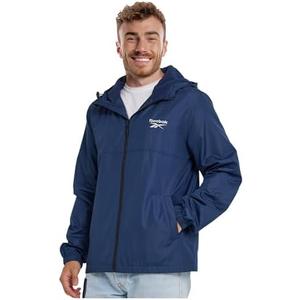 Reebok Rain Jacket Men with Hood, Windbreaker Men Lightweight Waterproof Jacket XXL