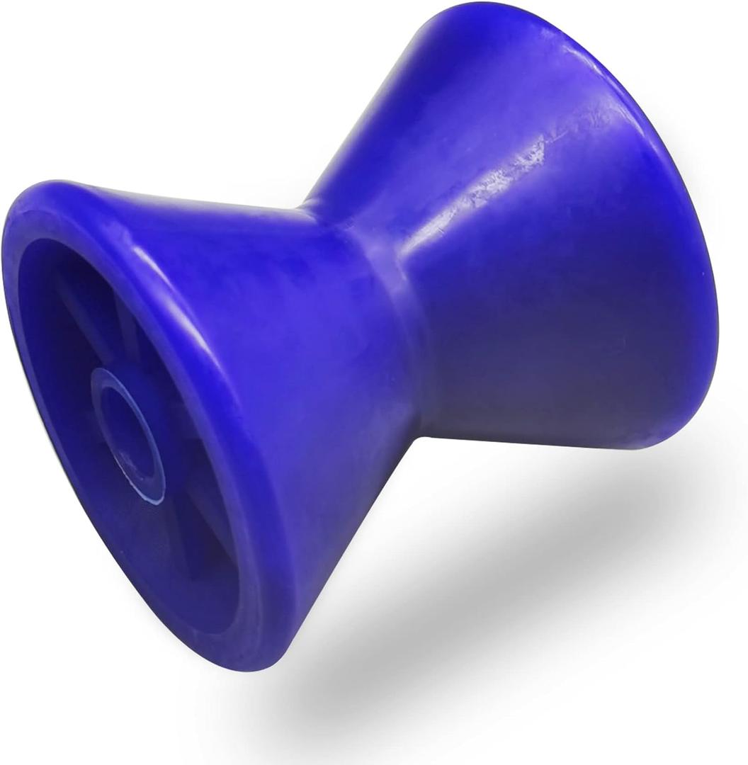 3" Boat Trailer Roller Poly Bow Roller fits 1/2" Shaft, Polyurethane (Blue with Spoke)