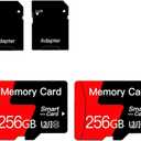 Micro Card 256GB 2 Pack Memory Card Full HD & 4K UHD Read Speed 100 MB/s Write Speed 90 MB/s for Cameras and Drones