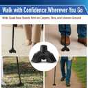 Trekology Foldable Walking Cane for Seniors - Folding Walking Stick for Men and Women with Quad Self-Standing Base for Stability & Balance - Adjustable, Lightweight with Locking Design - Travel Ready