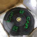 CAP Barbell Economy Olympic Bumper Plate Set with Green Logo, Black, 25 lb Pair