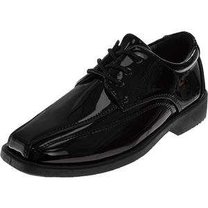 French Toast Boys Dress Shoes - Classic Lace-Up Oxford Casual Dress Formal Shoes- Black Patent (Size 6 Big Kid)