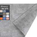 Homaxy Faux Leather Heat Resistant Placemats for Dining Table Set of 8, Waterproof Wipeable Washable PU Table Mats, Easy to Clean Anti-Slip Place Mats, 11.8" x 17", Light Grey