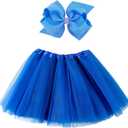 Jastore Girls Layered Stars Sequins Tutu Skirt Princess Ballet Dance Dress for 2-8 Years (One Size, X-satin Royal Blue)