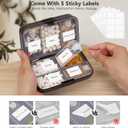 FYY Weekly Pill Organizer with Labels,8 Compartments Travel Daily Pill Case Airtight Moistureproof Large Pill Box to Hold Vitamins, Fish Oil, Supplements, Cotton Swab and Bandages-Black