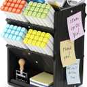 Bamboo Rotating Large Desk Organizer - Darfoo Art Supply Organizer, 13 Compartments, 1000+ Pencil Holder Capacity, Easy DIY Assembly, Spinning Desktop Organizer for Home Office Supply (Black)