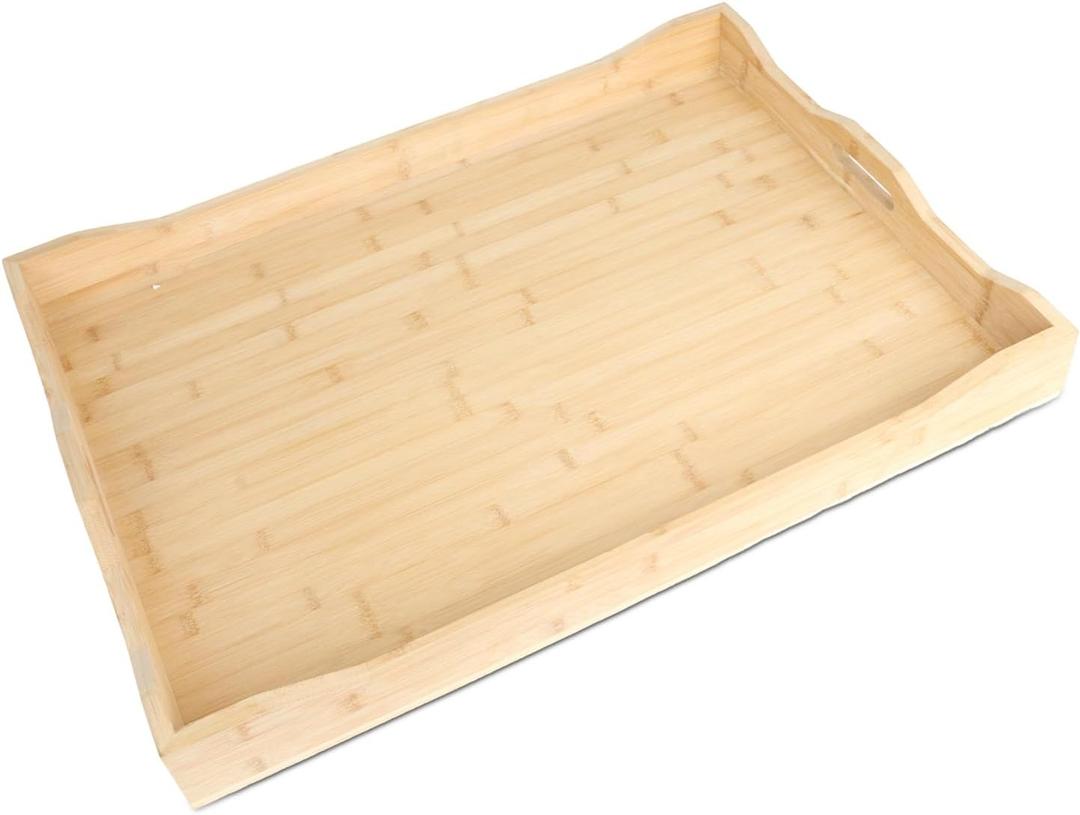 SafBbcue Stove Top Cover for Gas/Electric Stove, Bamboo Noodle Board Stovetop Cover for Gas Burners/RV Stovetop, Bamboo Sink Covers Cutting Board for Kitchen Counter Space, with Handle & Juice Grooves (29.92" x 21.65")