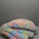 Thick Area Rug 5x8 Unicorn Fluffy Shag for Girls Bedroom, Rainbow Soft Fuzzy Furry Shaggy Pastel Rug for Living Room,Thickened Washable Non Slip Princess Kids Nursery Boys Dorm Room Carpets (5'x8', A-rainbow-thick)