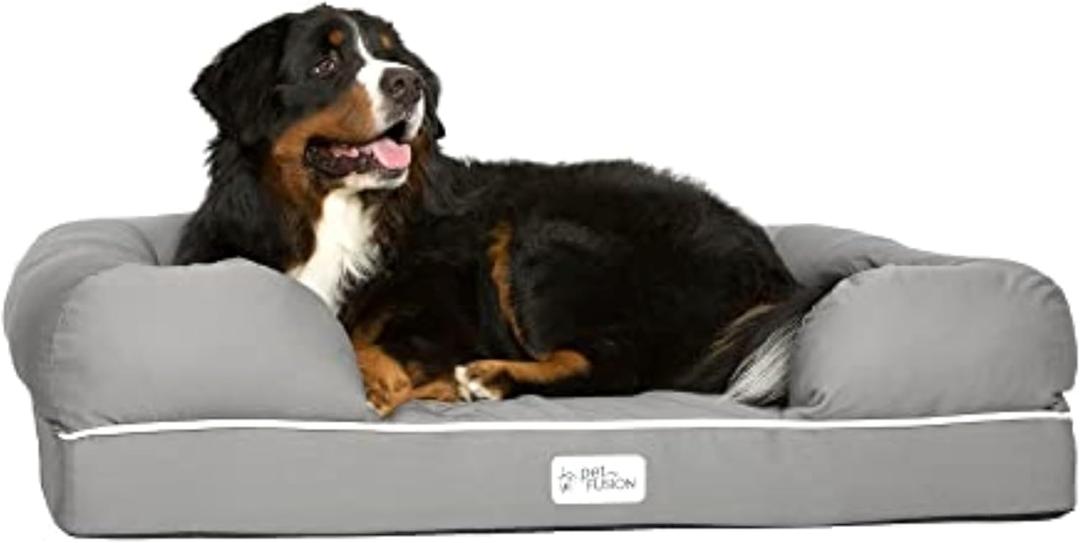 PetFusion Ultimate Dog Bed, Orthopedic Memory Foam, Multiple Sizes and Colors, Medium Firmness Pillow, Waterproof Liner, YKK Zippers, Breathable 35% Cotton Cover (X-Large (44x34"), Slate Grey)