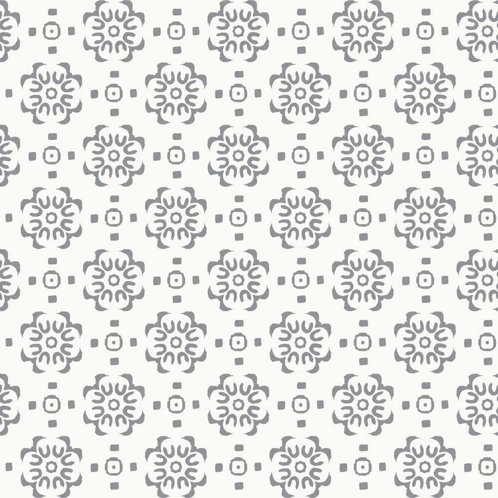 Tempaper Grey Decorative Tile Removable Peel and Stick Wallpaper, 20.5 in X 16.5 ft, Made in The USA