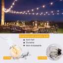 400FT White String Lights for Outside with 200+8 Extral LED G40 Bulbs Globe String Lights White Cord for Patio Pergola Gazebo Wedding Decoration, 4 x 100FT Connectable