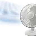 Lasko 12" Oscillating Table Fan for Home, Offices, Bedrooms, Living Rooms, 3-Speeds, Widespread Oscillation, Tilt-Back Fan Head, Portable, White, 2012