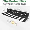 WIPHANY Home Gym Accessories Organization Storage Rack Equipment For Home 8 Hook Wall Hanger Display Gear Barbells Resistance Bands Jump Ropes Lifting Belt Hanger Accessories Hardware Included