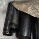 10 Pack 3/4 Inches x 12 Inches Black Malleable Steel Nipples Fitting, DIY Steampunk Industrial Vintage Style.