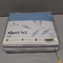 LuxClub 6 PC Full Size Sheet Set Sheets Deep Pockets 18" Eco Friendly Wrinkle Free Cooling Sheets Machine Washable Hotel Bedding Silky Soft - Light Blue Full