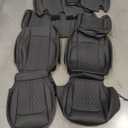 for Jeep Wrangler Seat Covers 4Door JL 2018 2019 2020 2021 2022 2023 2024 2025 2026, Custom Fit Car Seat Cover Full Set, Luxury Waterproof Leather Seat Protectors, Black, with Rear Cup Holder