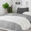 BOURINA Off White Throw Blanket 50 x90 Inches Throw Textured Solid Soft Sofa Throw Bed Runner Couch Cover Knitted Decorative Blanket Bed Runner