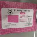 Headley Tools Rotary Cutter Set - 45mm Fabric Cutter, 5 Replacement Rotary Blades, A3 Cutting Mat, Quilting Ruler and Sewing Clips, Craft Knife Set, Ideal for Crafting, Sewing, Patchworking, Pink