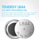 Tenergy 1.5 Volt Battery LR44, Button Cell LR44, ag13/LR44 Batteries Equivalent, Ideal for Watches, Laser Pointers, Small Toys, Portable Electronics, and More, 200 Count
