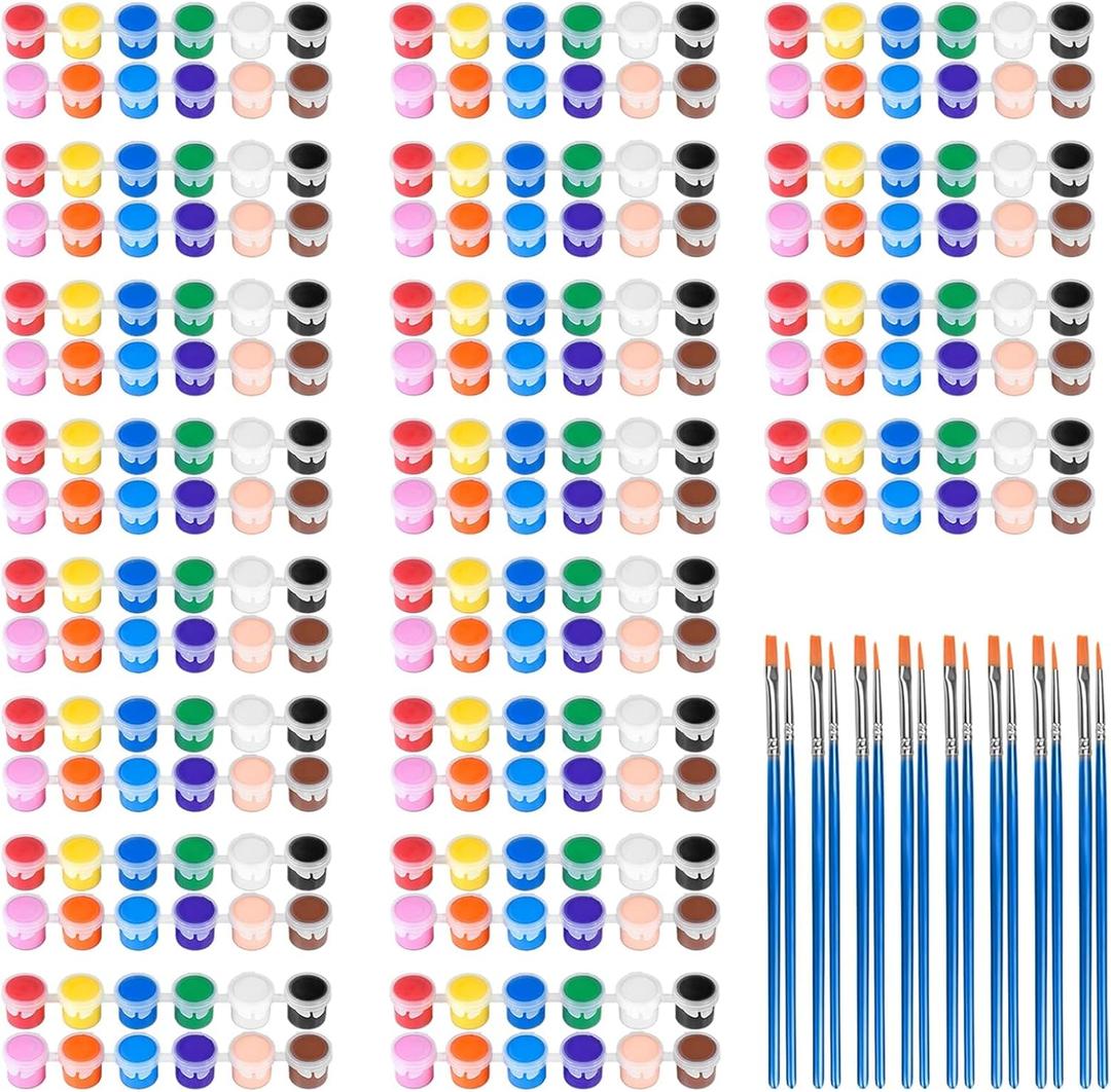 30 Pack Mini Acrylic Paint Set,12 Colors Acrylic Paints Strips for Kids&Adults Craft Paint,420 PCS Kids Painting Kit Container Strips Storage, Perfect for Home Birthday Classroom Party Favors