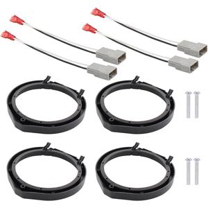 ApplianPar Car Stereo Door Speaker Adapter Mounting Plates 6.5 6.75 Inch 165mm Stand Ring Kit Wiring Harness for Honda Accord Crosstour Civic CR-V Odyssey Acura RDX