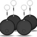 Air Tracker Tags 4 Pack Key Tracker Works with Find My (iOS only), Luggage Tracker, Tag Locator for Keys, Backpack, Wallet, Replaceable Battery, Waterproof