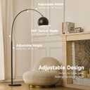 CO-Z Modern Arc Floor Lamp 69", Arch Floor Lamps with LED Bulb, Inner White Metal Shade and Marble Base, Contemporary Standing Light for Living Room Couch Sofa