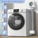 Dryer Lint Trap, Indoor Dryer Vent Kit with Lint Catcher, Metal Dryer Duct Lint Trap with 90 Degree Dryer Vent Elbow, Easy Clean Filter, Transparent Door & Clamps Aluminum Foil Tape Cleaning Brush