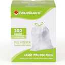 ValueGuard Large Trash Bag 13 Gallon Tall Drawstring 100% Post-Consumer Recycled Garbage Bag Waste Bag for Kitchen Office 0.8 Mil (300 Count)
