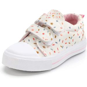 K KomForme Toddler Sneakers for Boys and Girls Dual Hook and Loops Sneakers Baby Canvas Shoes Size: 6 Toddler