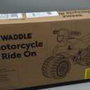 Waddle Kids Motorcycle Balance Bike - Toddler Ride on Toys w/Sounds, Wide Wheel Base, Rubber Coated Wheels, Foot to Floor Toddler Car Up to 44 Lbs, Motorbike for Kids Ages 18 Months to 3 Yrs, Blue (Large)