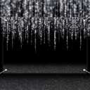 Black and Silver Prom Backdrop 7x5 Feet - Glitter Photo Booth Backdrop with Grommets, Waterproof Vinyl for Graduation, Stage, Portraits, Event Decorations, Shooting backdrops