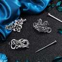 Syhood 6 Pcs Vintage Celtic Hair Accessories Silver Viking Hair Slide Hairpins Celtic Hairs Clips Knot Stick Vintage Metal Barrette Pin Retro Accessories for Women