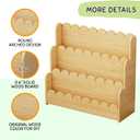 Montessori Kids Bookshelf, 3-Tier Scalloped Bookshelf for Baby, Natural, 29.6" L x 10.7" W x 27.6" H