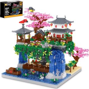 Kitoyz Cherry Blossom Bonsai Tree Building Set, Chinese Architecture of Peach Blossom Micro Mini Building Blocks Set, Japanese Sakura Tree House Building Kit, for Kids Adults (3220 PCS)
