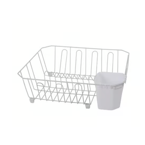 OGGI 14 in. L X 13 in. W X 5 in. H White Metal Dish Drainer OGGI 14 in. L X 13 in. W X 5 in. H White Metal Dish Drainer