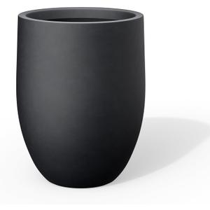Kante Tall Concrete Planter, 21.7-Inch Height Black Large Indoor Outdoor Plant Pot with Drainage Hole for Patio Garden Home, Modern Decor for Flowers and Tree