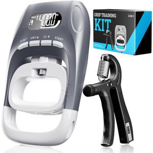 Electronic Grip Strength Tester With Adjustable Hand Gripper, Hand Dynamometer of 400lbs/180kg Tester Set with Digital Display Precision Training for Rehab, Fitness, and Home Gym (rGay)