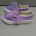 Toandon Girls Kids Sneakers Loafer Shoes Toddler Slip On Sequins Glimmer Glitter Sparkle Low Top Non Slip Rubber Sole Lightweight Breathable Walking Outdoor Fashion Casual Bowknot Purple Size 8