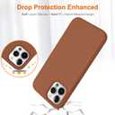 for iPhone 12 Pro Max Case with Screen Protector, Liquid Silicone Shockproof Protective Women Girls Phone Cover Case for iPhone 12 Pro Max, Middle Brown