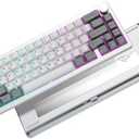 YUNZII AL68 Wireless Mechanical Keyboard,Full Aluminum CNC,60% Layout with Knob, QMK/VIA Software,Gasket Mounted,Hot Swappable,RGB Backlit,BT/2.4G/USB-C for Mac/Win (Silver, Milk V2)