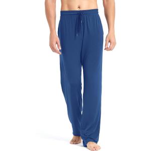 Idtswch 34" Long Inseam Men's Tall Extra Long Pajama Pants, Lounge Jogger Yoga Pants, Sleepwear with Pockets for Men (Blue)