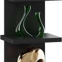 IBUYKE 5 Tier Wall Shelf Unit, Black Vertical Shelf, Floating Storage Wall Shelf, Decorative Wall Mount Vertical Shelving for Home, Bedroom, Living Room, Office Decor WBC009B