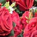NUPTIO Flower Wedding Centrepieces for Tables - 10 Pcs 9.5in Diameter Crimson Artificial Flowers Rose Ball for Centerpieces Table - Fake Rose Arrangements for Weddings Birthday Party Decor
