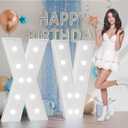 Marquee Numbers 15th Birthday Decorations: Large 15 Light up Letters 4 Feet Tall for Girls Boys White Quinceaera Anniversary Party Decor Big Backdrop Foam Cardboard Balloon Frame Letter XV