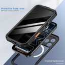 Lanhiem Magnetic for iPhone 17 Pro Case, Built-in Privacy Screen Protector, IP68 Waterproof Dustproof Case, Compatible with MagSafe, Anti-Spy Full Body Phone Case for iPhone 17 Pro 6.3", Black